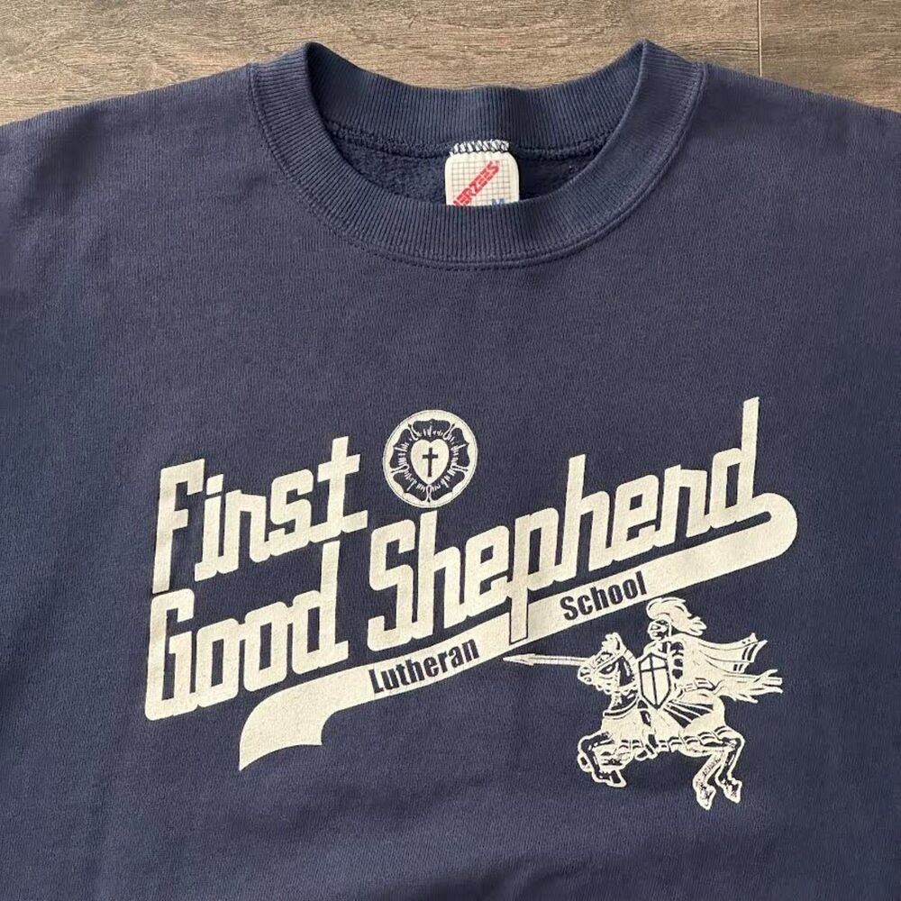 90's Vintage Jerzees First Good Shepherd Lutheran School Las Vegas Sweatshirt Md - Picture 2 of 7